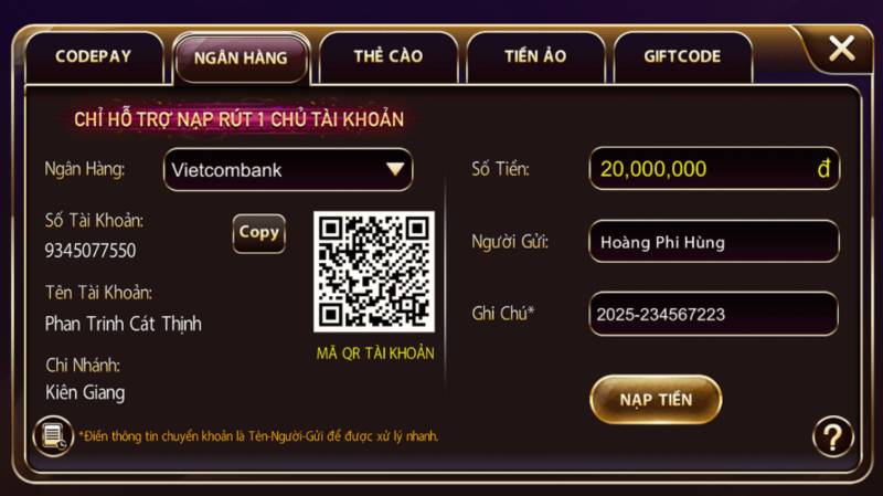 Hướng Dẫn 5 Cách Nạp Tiền Sunwin Chi Tiết Nhất 2 Nap Tien Qua Ngan Hang sunwin